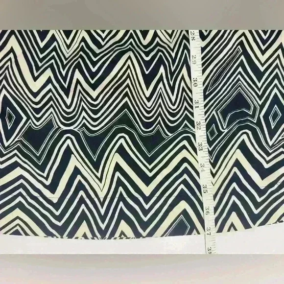 Express Silk Blouson Dress, Women’s Size Small, Geometric Black & Cream, Y2K - Picture 11 of 16